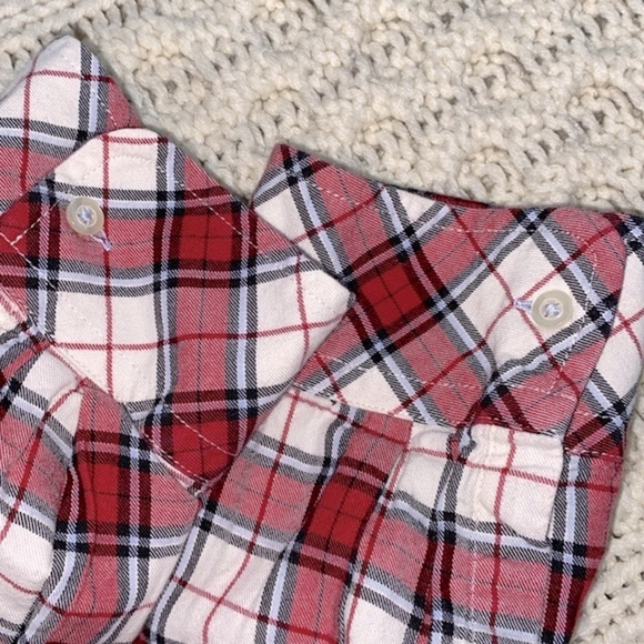 Talbots red plaid button down shirt size XLarge cotton blend - Picture 6 of 10